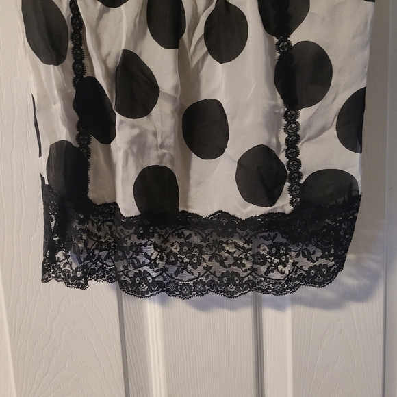 Dolce&Gabbana Silver And Black Silk Blend Camisole With Metallic Lambskin Trim - Picture 3 of 10